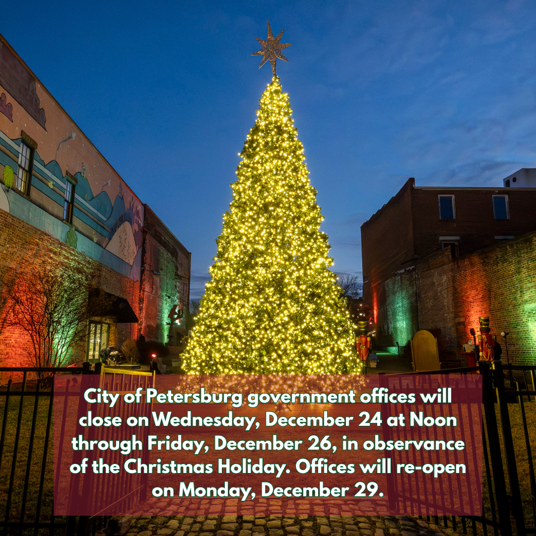 City Government offices will close on Wednesday, December 24 at Noon in observance of the Christmas 